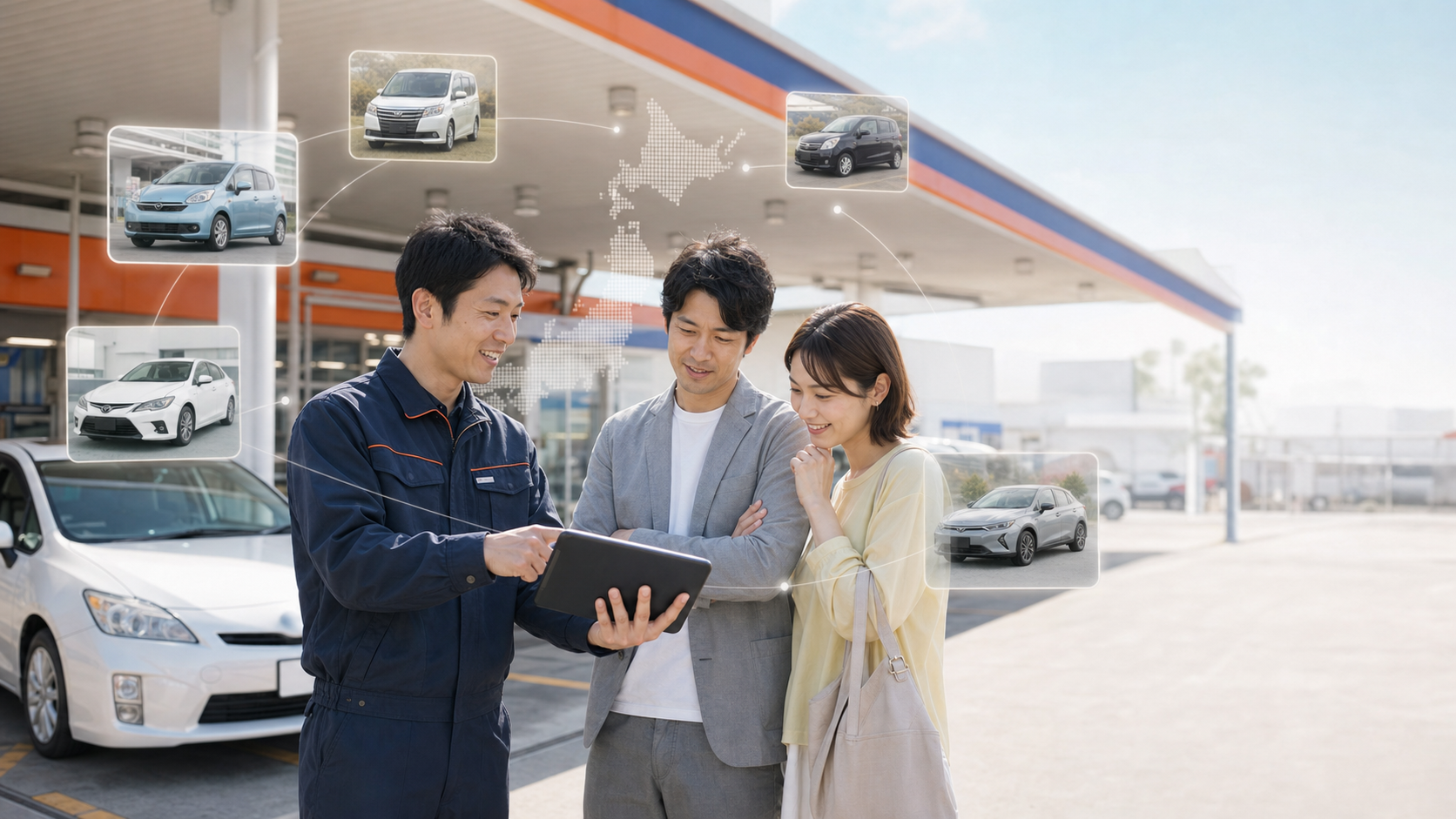 全国オークション網から車を探す相談イメージ